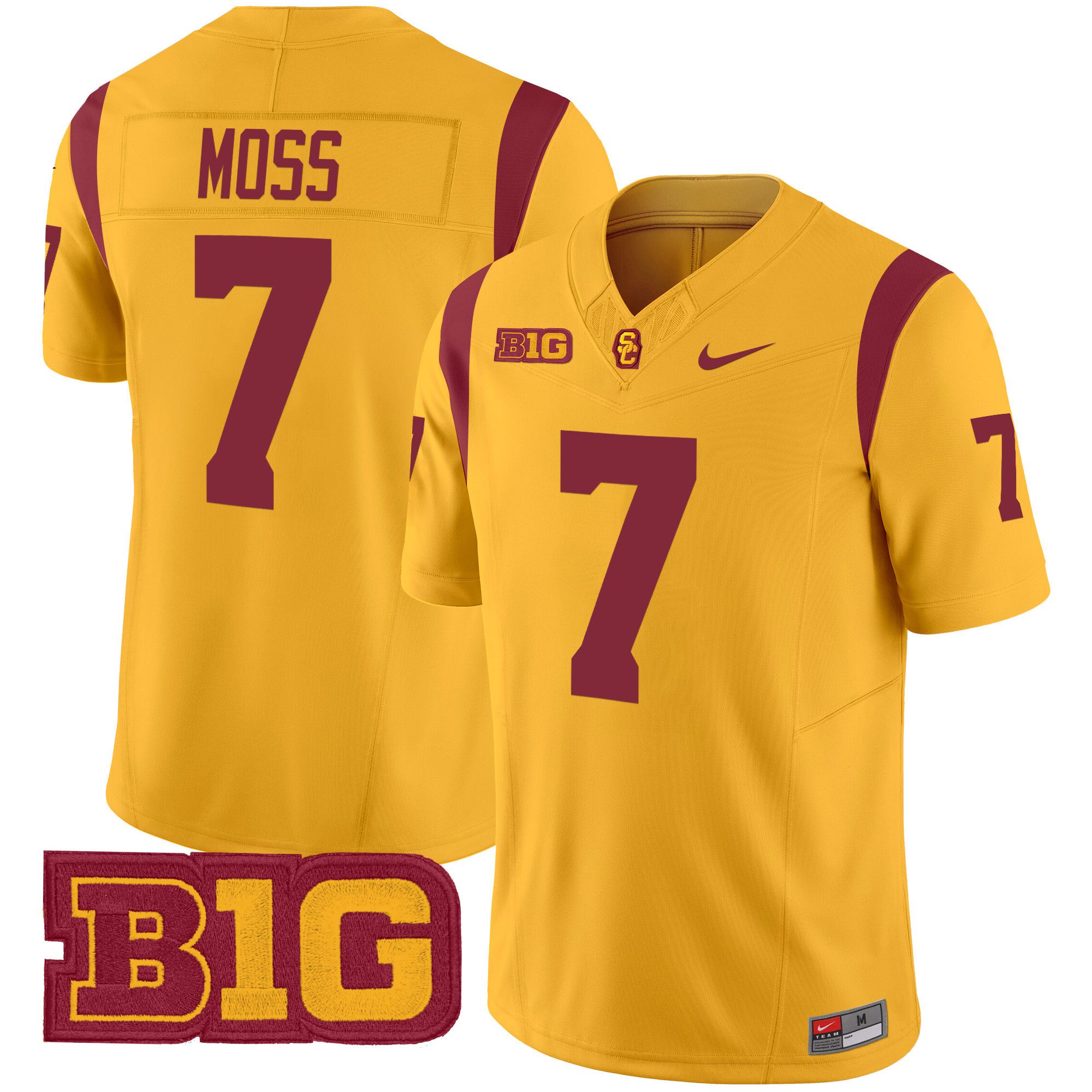 Men USC Trojans #7 Moss Yellow Nike 2024 Vapor Limited NCAA Jersey->ncaa teams->NCAA Jersey